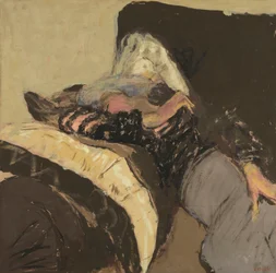 Lucy Hessel dormant sur un divan